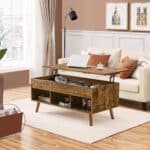 Mid-Century Rustic Lift-Top Coffee Table with Storage Compartments 6 Mid-Century Rustic Lift-Top Coffee Table with Storage Compartments
