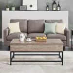 Lift-Top Coffee Table with Storage and Grey Wood Finish