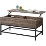Rustic Industrial Lift Top Coffee Table with Storage Compartment 6 Rustic Industrial Lift Top Coffee Table with Storage Compartment