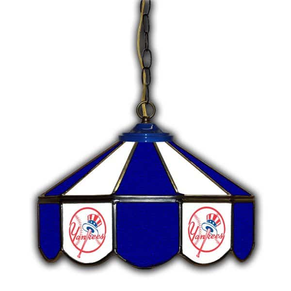 Yankees 14 Inch Stained Glass Pub Light Handmade USA