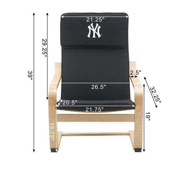 Yankees Bentwood Accent Chair MLB Licensed Birch Wood Frame 2