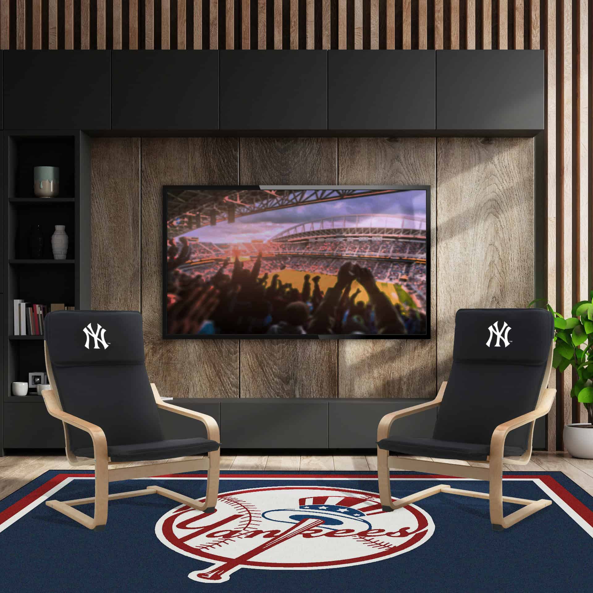 Yankees Bentwood Accent Chair MLB Licensed Birch Wood Frame 5 Yankees Bentwood Accent Chair MLB Licensed Birch Wood Frame - Image 5