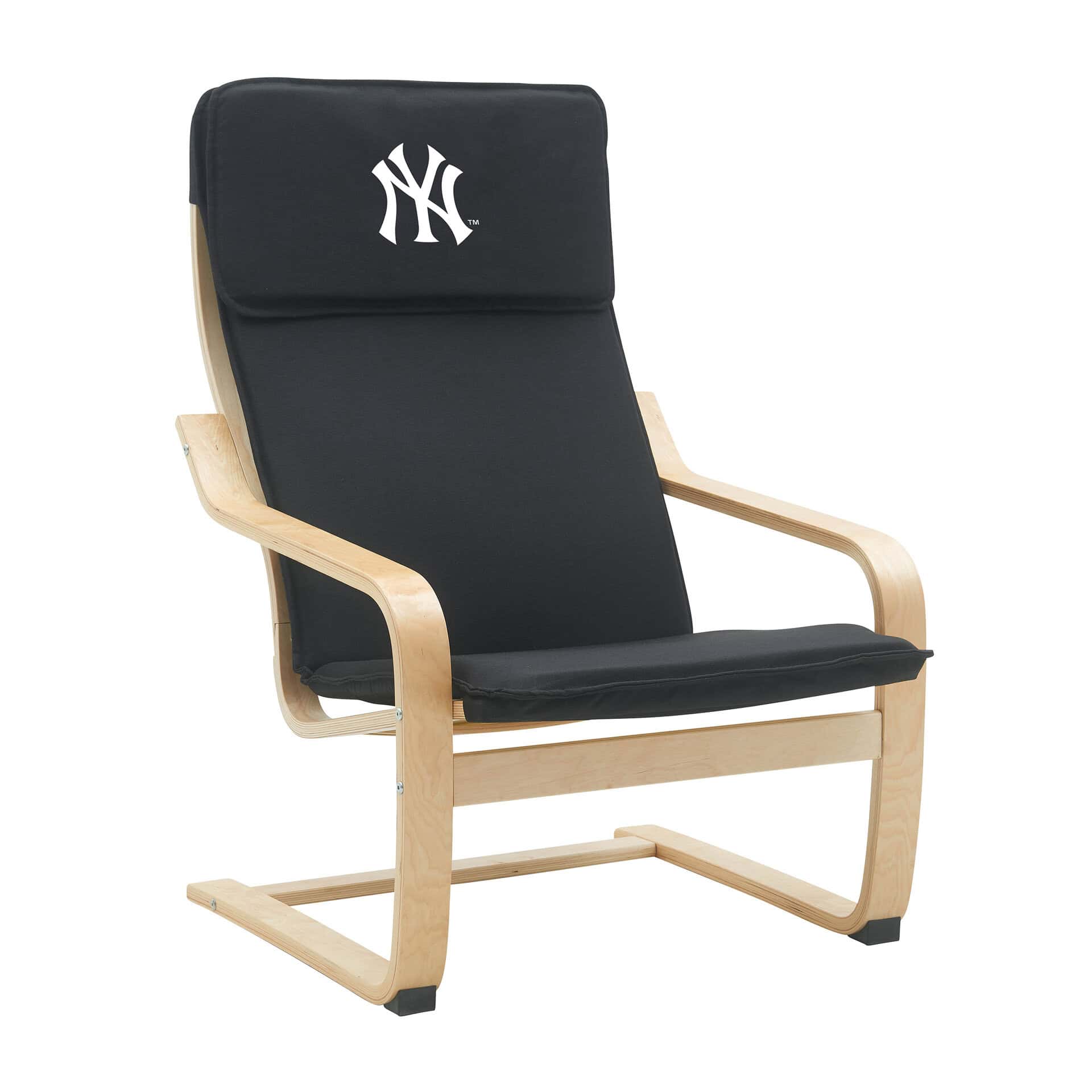 Yankees Bentwood Accent Chair MLB Licensed Birch Wood Frame 1 Yankees Bentwood Accent Chair MLB Licensed Birch Wood Frame