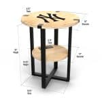 Yankees Laser Etched Side Table with Charger 7 Yankees Laser Etched Side Table with Charger