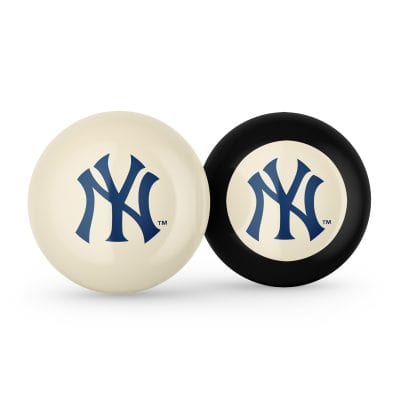 Yankees MLB Logo Cue Ball and 8 Ball