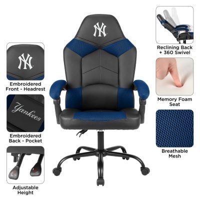 Yankees Oversized Office Chair with Pouch and Adjustable Back