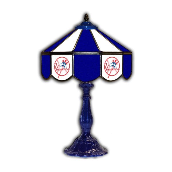 Yankees Tiffany Style 21 Inch Glass Table Lamp