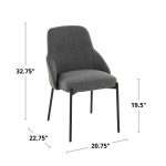 York Black Metal Dark Grey Contemporary Chairs (Set of 2) 27 York Black Metal Dark Grey Contemporary Chairs (Set of 2)