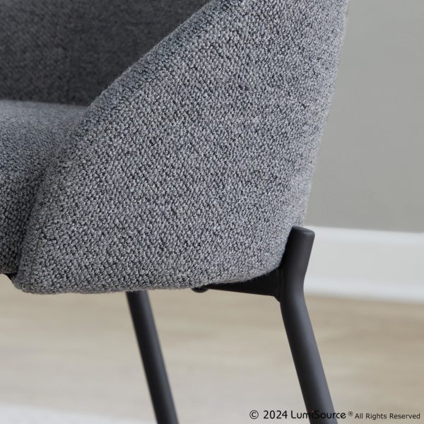 York Black Metal Dark Grey Contemporary Chairs Set of 2 2