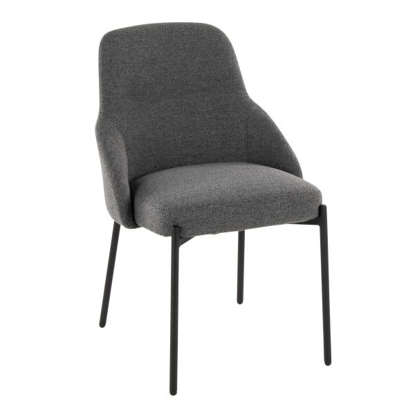 York Black Metal Dark Grey Contemporary Chairs Set of 2 4