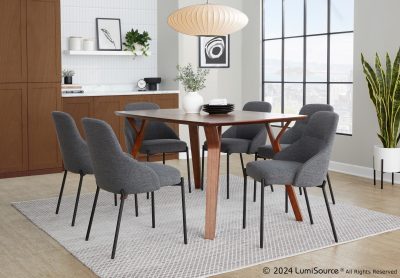 York Black Metal Dark Grey Contemporary Chairs (Set of 2)