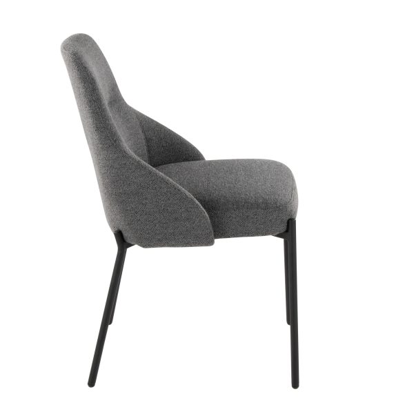 York Black Metal Dark Grey Contemporary Chairs Set of 2 5