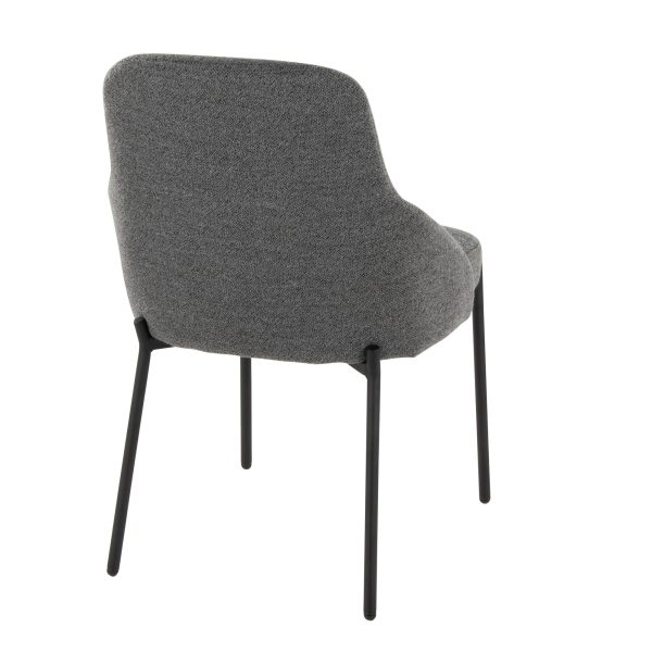 York Black Metal Dark Grey Contemporary Chairs Set of 2 6