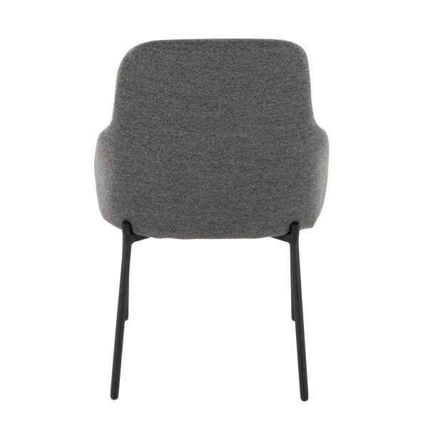 York Black Metal Dark Grey Contemporary Chairs Set of 2 7