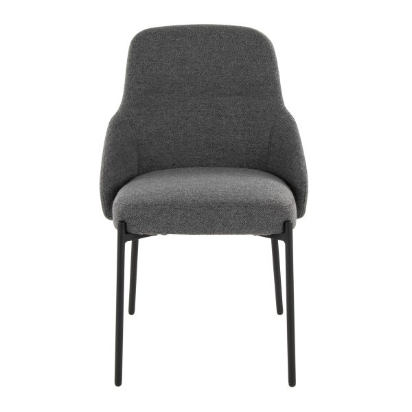 York Black Metal Dark Grey Contemporary Chairs Set of 2 8