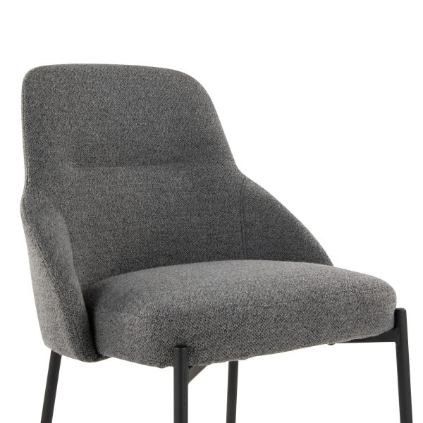 York Black Metal Dark Grey Contemporary Chairs Set of 2 9