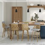 York Mid-Century Modern 26-Inch Light Grey and Natural Counter Stool 9 York Mid-Century Modern 26-Inch Light Grey and Natural Counter Stool