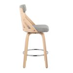 York Mid-Century Modern 26-Inch Light Grey and Natural Counter Stool 11 York Mid-Century Modern 26-Inch Light Grey and Natural Counter Stool