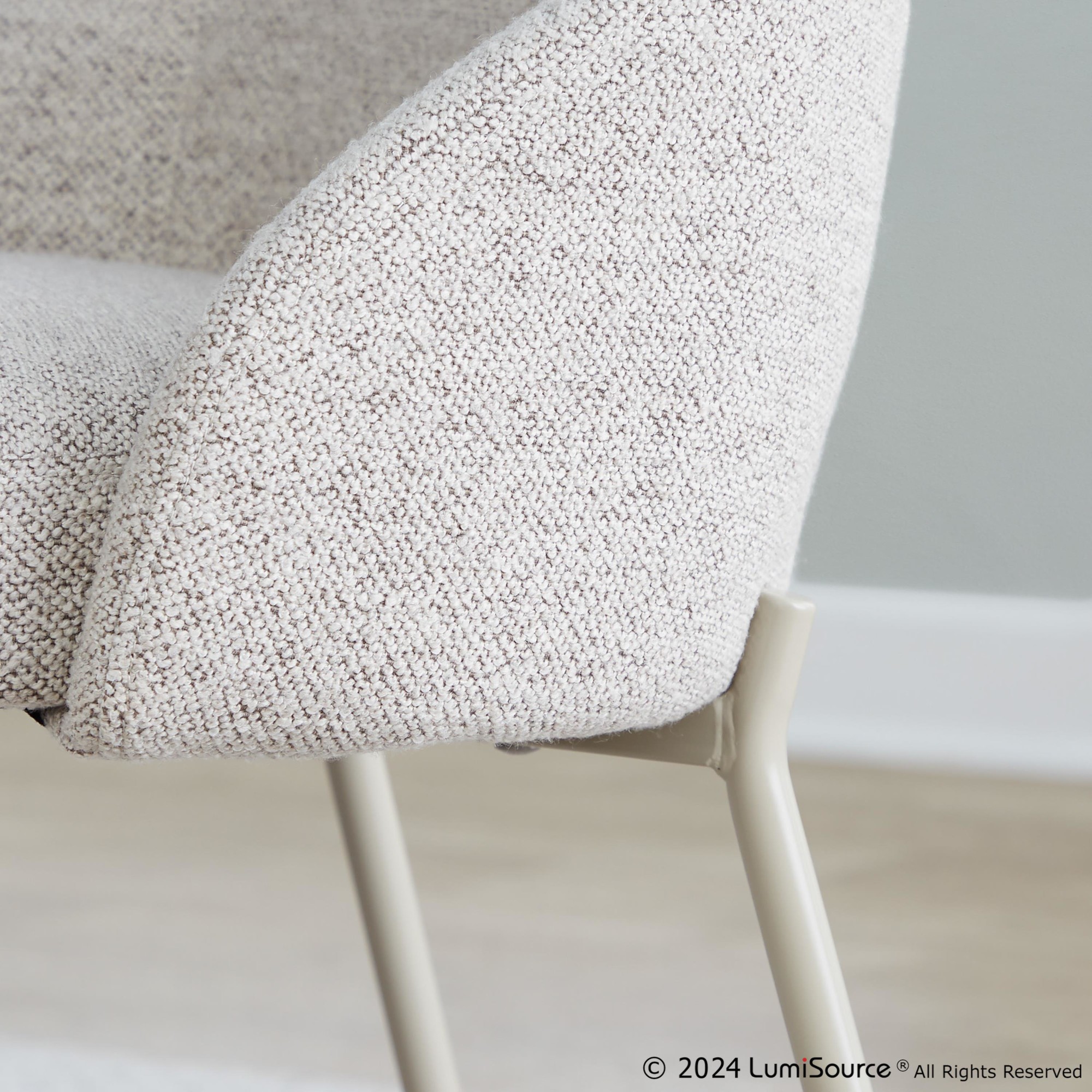 York Oatmeal Fabric Contemporary Armless Chairs (Set of 2) 2 York Oatmeal Fabric Contemporary Armless Chairs (Set of 2) - Image 2