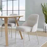 York Oatmeal Fabric Contemporary Armless Chairs (Set of 2) 16 York Oatmeal Fabric Contemporary Armless Chairs (Set of 2)