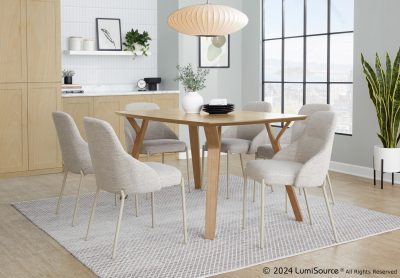 York Oatmeal Fabric Contemporary Armless Chairs (Set of 2)