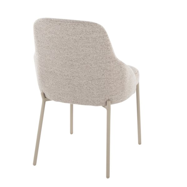 York Oatmeal Fabric Contemporary Armless Chairs Set of 2 6
