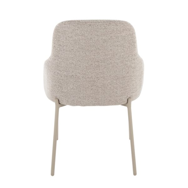 York Oatmeal Fabric Contemporary Armless Chairs Set of 2 7