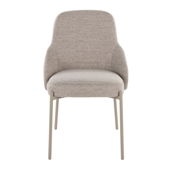 York Oatmeal Fabric Contemporary Armless Chairs Set of 2 8