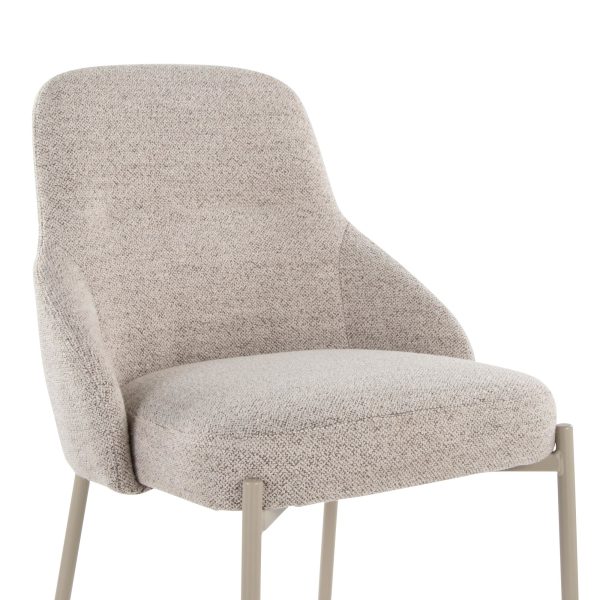 York Oatmeal Fabric Contemporary Armless Chairs Set of 2 9