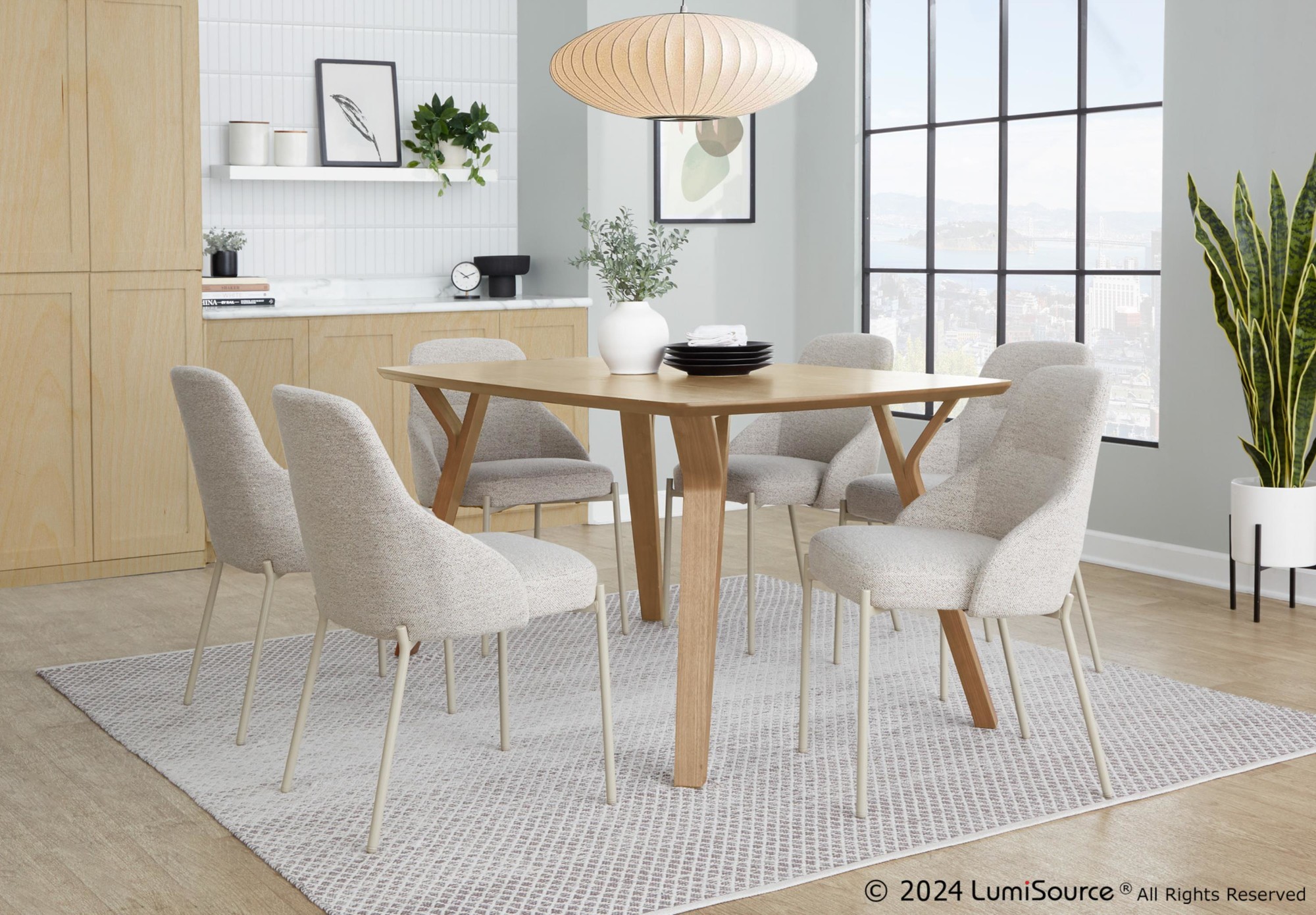 York Oatmeal Fabric Contemporary Armless Chairs (Set of 2) 1 York Oatmeal Fabric Contemporary Armless Chairs (Set of 2)