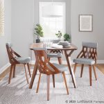York Walnut Mid-Century Modern Dining Chairs Light Grey (Set of 2) 12 York Walnut Mid-Century Modern Dining Chairs Light Grey (Set of 2)