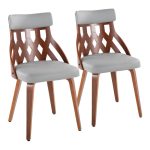 York Walnut Mid-Century Modern Dining Chairs Light Grey (Set of 2) 13 York Walnut Mid-Century Modern Dining Chairs Light Grey (Set of 2)