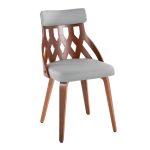 York Walnut Mid-Century Modern Dining Chairs Light Grey (Set of 2) 14 York Walnut Mid-Century Modern Dining Chairs Light Grey (Set of 2)