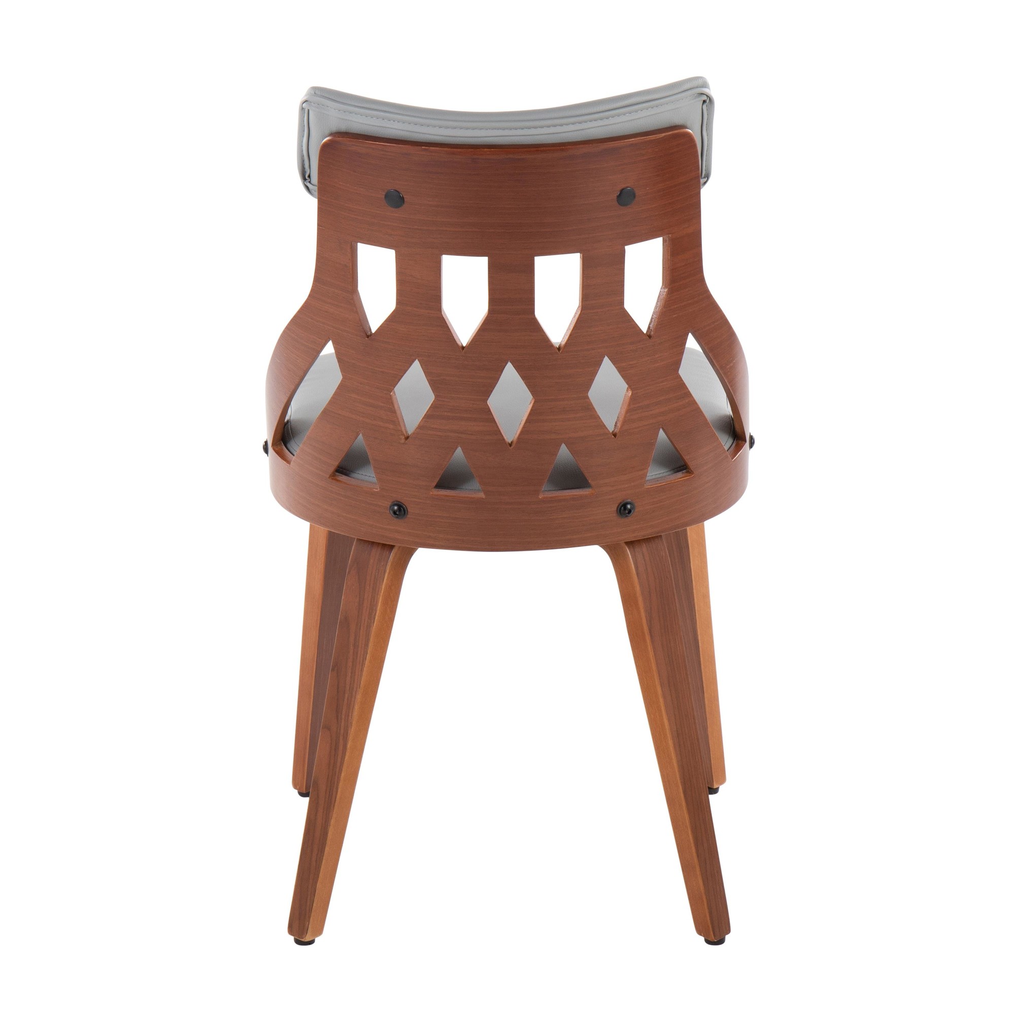 York Walnut Mid-Century Modern Dining Chairs Light Grey (Set of 2) 7 York Walnut Mid-Century Modern Dining Chairs Light Grey (Set of 2) - Image 7