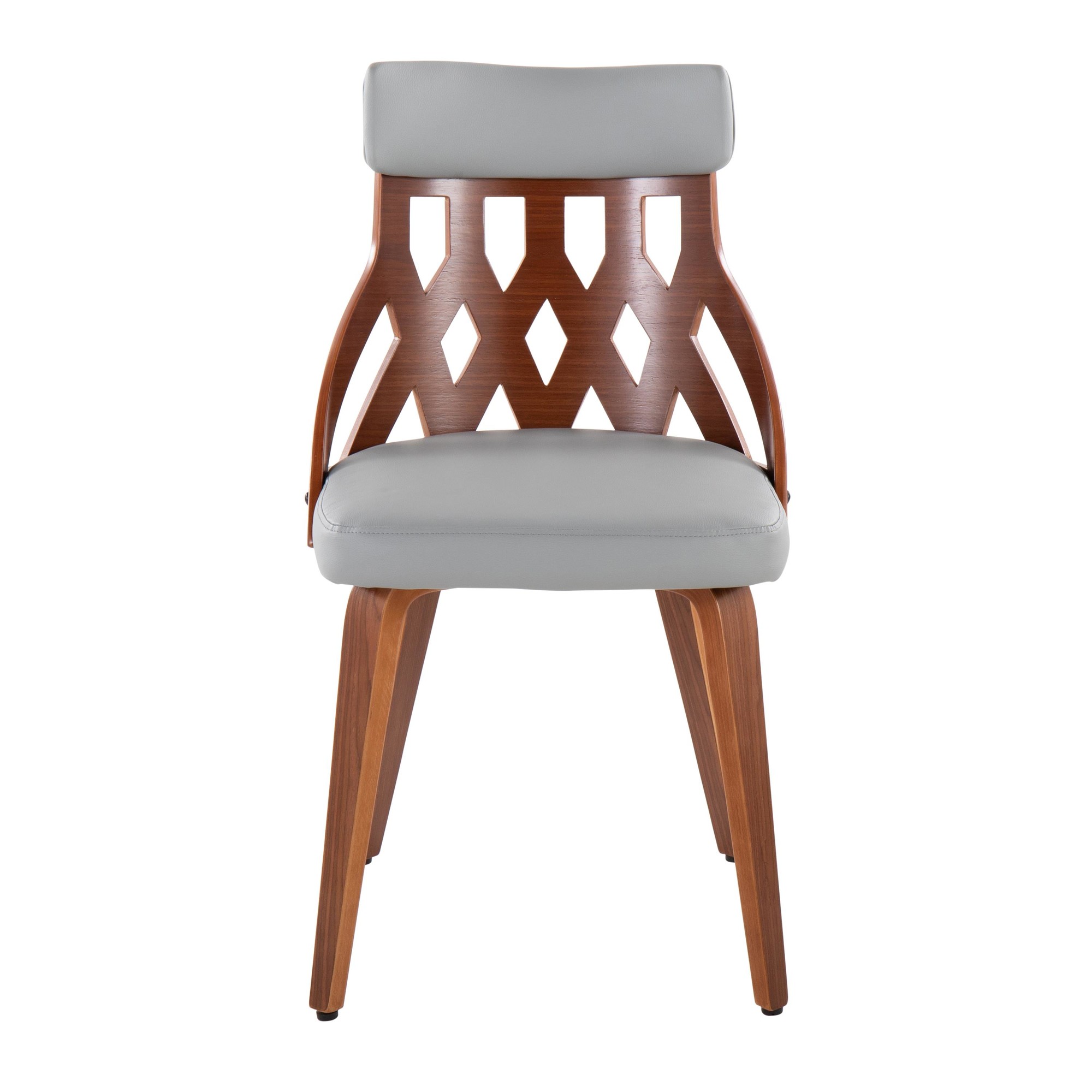 York Walnut Mid-Century Modern Dining Chairs Light Grey (Set of 2) 8 York Walnut Mid-Century Modern Dining Chairs Light Grey (Set of 2) - Image 8