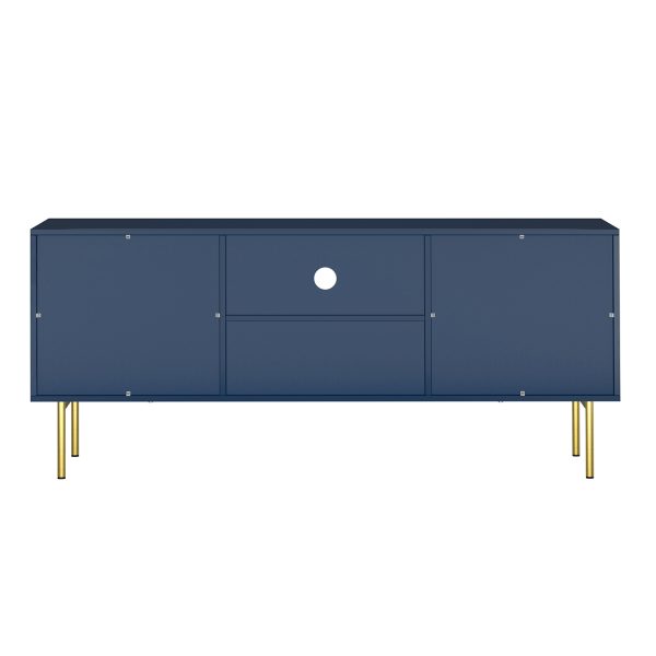 Yoshua Blue Rustic Embossed 57 Inch TV Stand Media Console 3
