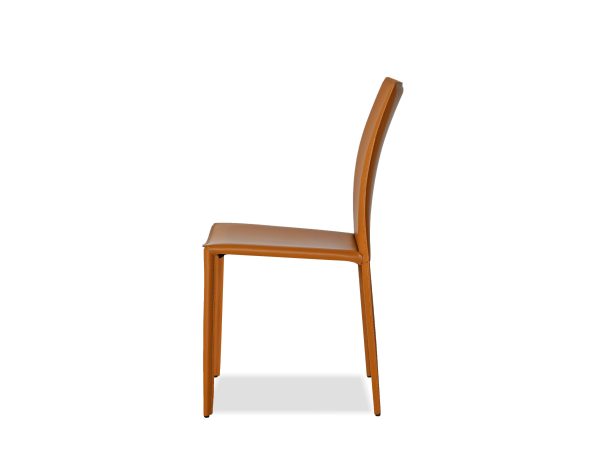 ZAK Caramel Leather Dining Chair with Steel Legs 2 2
