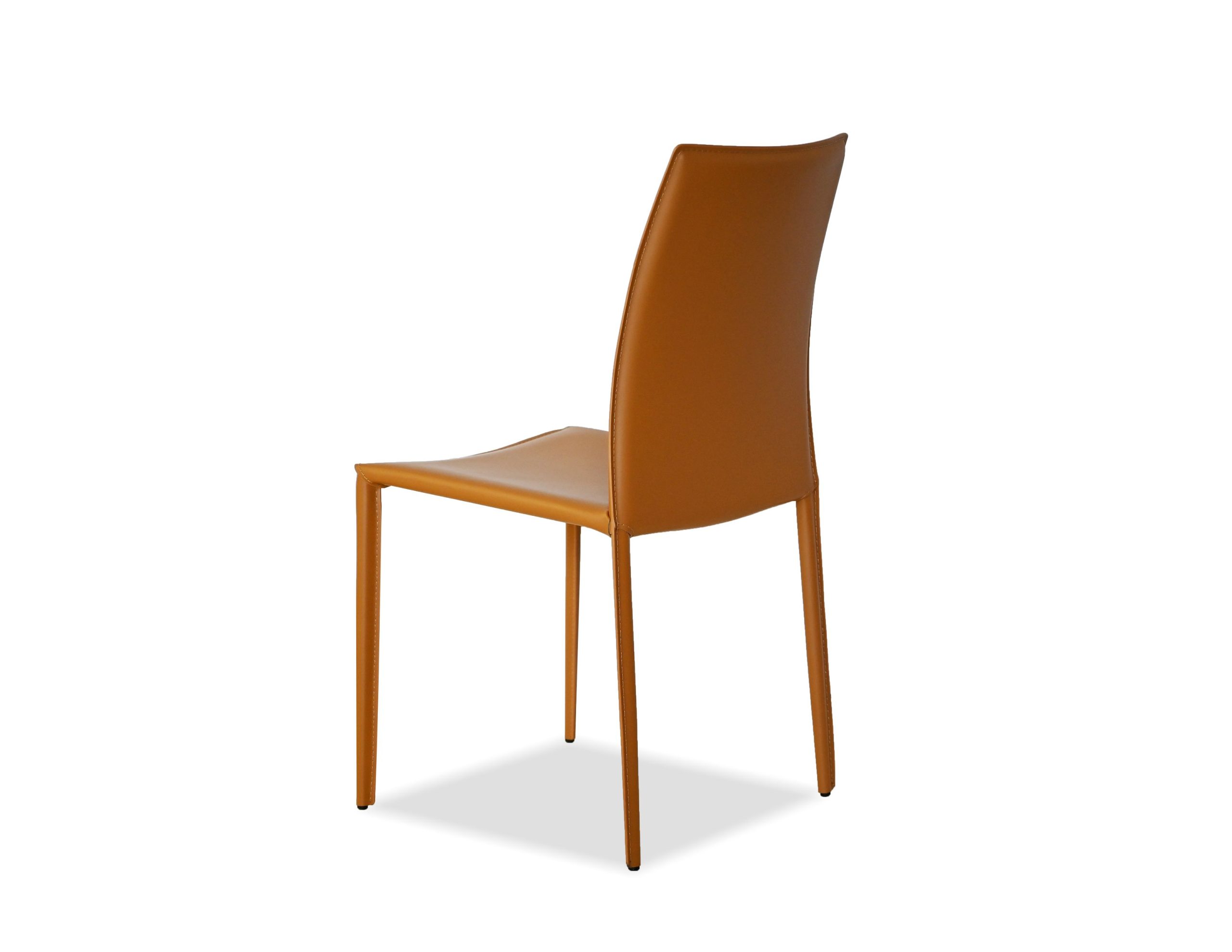 ZAK Caramel Leather Dining Chair with Steel Legs 4 ZAK Caramel Leather Dining Chair with Steel Legs - Image 4