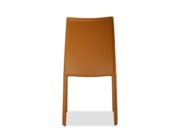 ZAK Caramel Leather Dining Chair with Steel Legs 4 2