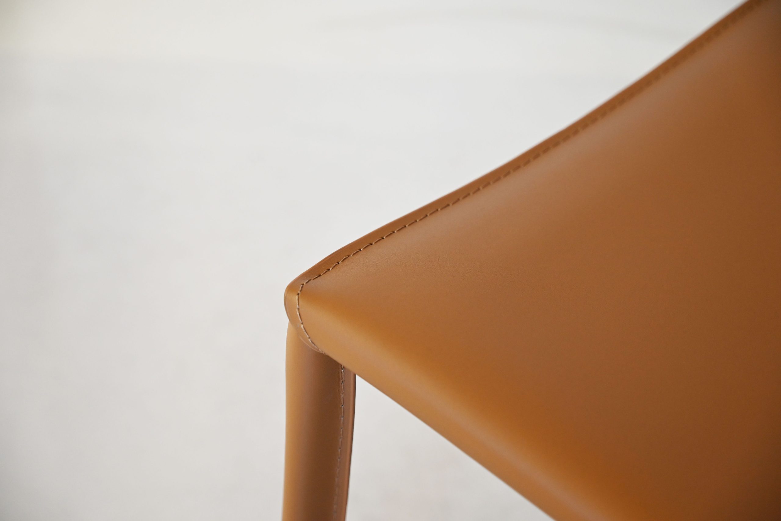 ZAK Caramel Leather Dining Chair with Steel Legs 6 ZAK Caramel Leather Dining Chair with Steel Legs - Image 6