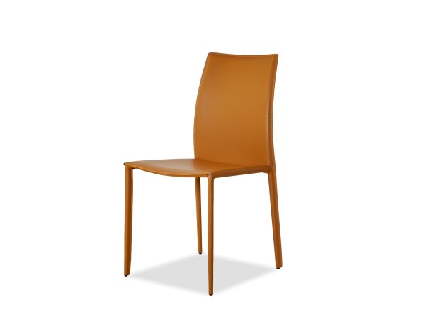 ZAK Caramel Leather Dining Chair with Steel Legs 7