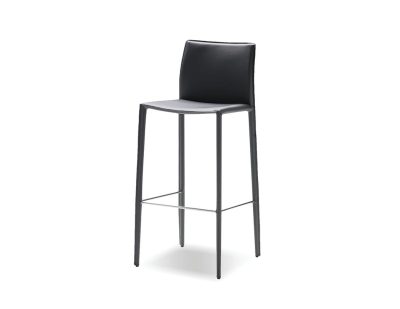 ZAK Grey Leather Steel Frame Counter Stool