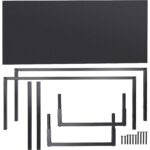 Modern Black Metal Frame Wood Top Home Office Desk 9 Modern Black Metal Frame Wood Top Home Office Desk