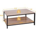 Modern 2-Tier Coffee Table with Storage in Natural Wood Finish