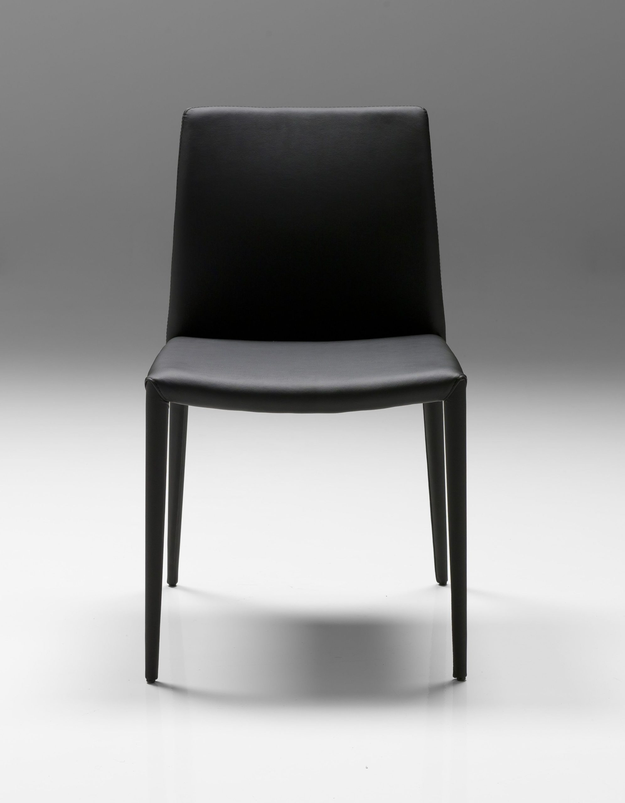 ZENO Black Leatherette Upholstered Dining Chair Steel Legs 1 ZENO Black Leatherette Upholstered Dining Chair Steel Legs