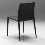 ZENO Black Leatherette Upholstered Dining Chair Steel Legs 7 ZENO Black Leatherette Upholstered Dining Chair Steel Legs