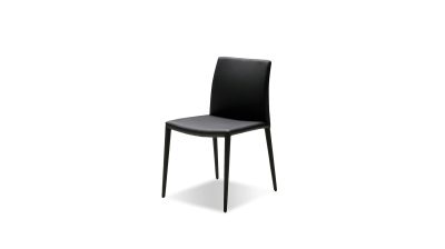 ZENO Black Leatherette Upholstered Dining Chair Steel Legs
