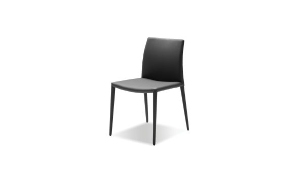 ZENO Grey Leatherette Dining Chair Steel Legs 6