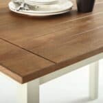 Rustic Pine Wood Dining Table with White Painted Legs