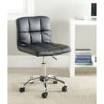 Modern Black Faux Leather Adjustable Home Office Desk Chair 5 Modern Black Faux Leather Adjustable Home Office Desk Chair